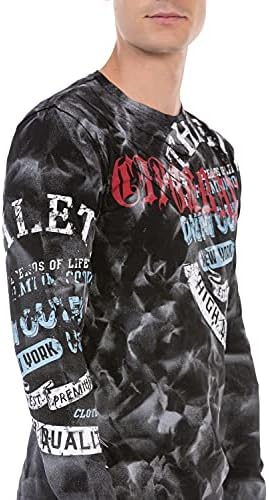Cipo & Baxx Herren Langarm-Sweatshirt mit Rundhalsausschnitt und Print – Trendiger Look CL453 – Bild 4