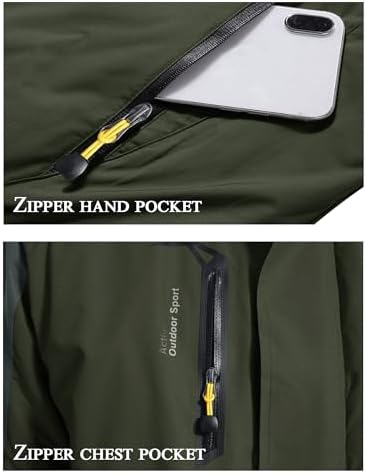 KEFITEVD Wasserabweisende Skijacke für HerrenWinter Outdoorjacke mit Abnehmbarer Kapuze und Warmem Gefüttertem Fleece |