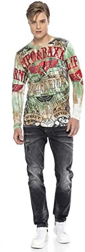 Cipo & Baxx Herren Sweatshirt Series – Stylischer Pullover im Modernen Streetwear Look mit Rundhals & Print – Comfortabl