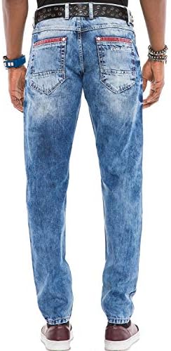Cipo & Baxx Herren Jeans Hose Look Röhrenjeans Straight Fit Kontrastnähte Trendyhose | Cipo & Baxx Herren Jeans Hose Us