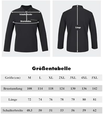 HMIYA Herren Poloshirt Langarm Baumwoll-Atmungsaktiv Casual T-Shirts Organic Standard Blended – Bild 42