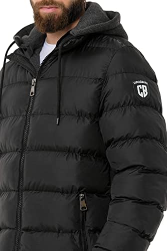 Cipo & Baxx Herren Mantel – Stylische Winterjacke mit warmem Innenfutter und abnehmbarer Kapuze für kalte Tage