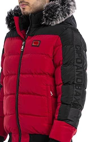 Stylische Winterjacke Herren Cipo & Baxx Series | Warme Winterjacke Herren Cipo & Baxx Series abnehmbarer Kapuze | Func