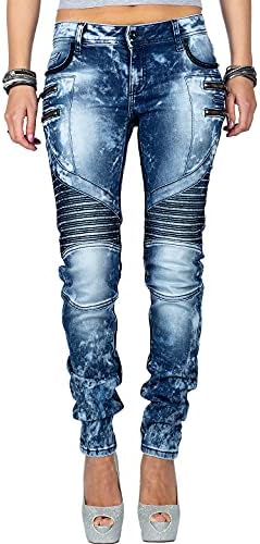 Cipo & Baxx Damen Jeans – Stylische Slim & Regular Fit Hosen mit Stretch & Used-Look | Bequeme Passform, modisches Desig