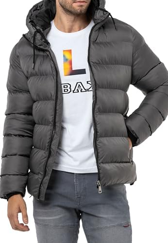 Cipo & Baxx Herren Mantel – Stylische Winterjacke mit warmem Innenfutter und abnehmbarer Kapuze für kalte Tage