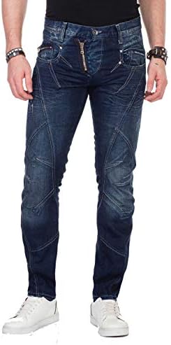Cipo & Baxx Herren Jeans Hose Look Röhrenjeans Straight Fit Kontrastnähte Trendyhose | Cipo & Baxx Herren Jeans Hose Us