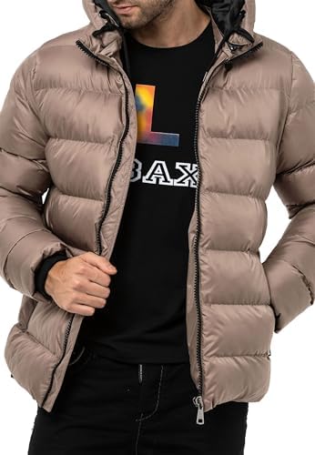 Cipo & Baxx Herren Mantel – Stylische Winterjacke mit warmem Innenfutter und abnehmbarer Kapuze für kalte Tage