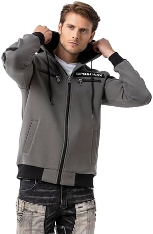 Cipo & Baxx Herren Sweatjacke Hoodie Serie - Stylischer Pullover im Modernen Casual Streetwear Stil für den Alltag, Frei