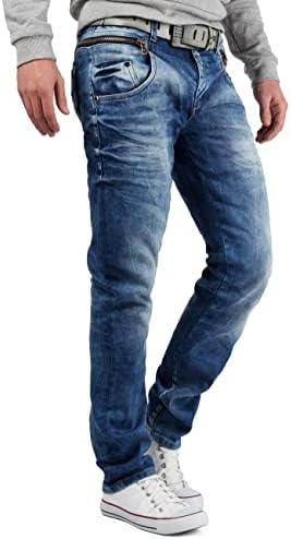 Cipo & Baxx Herren Jeans - Stilvolle Regular-Fit Denim mit Kontrastnähten | Bequeme & Modische Jeans für Männer | Stone-
