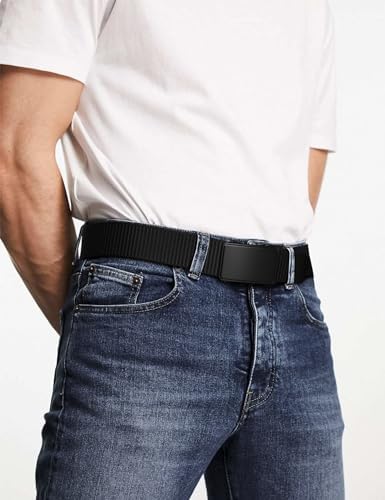 JUKMO Automatik Gürtel für Herren, robustes Nylon, 3,8cm Breite, praktische Ratsche-Funktion | JUKMO Herren Automatik G