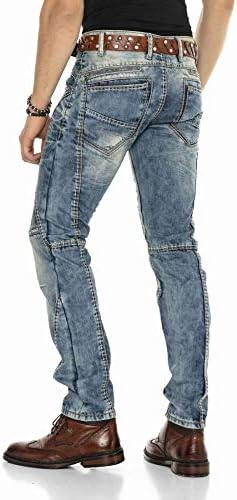 Cipo & Baxx Herren Jeans Hose Look Röhrenjeans Straight Fit Kontrastnähte Trendyhose | Cipo & Baxx Herren Jeans Hose Us