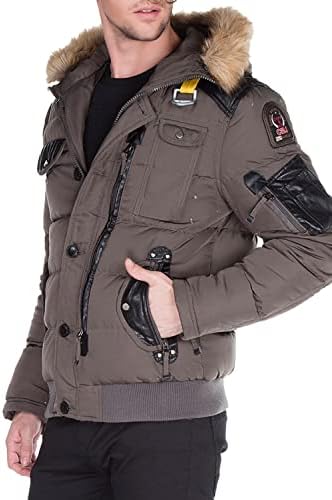 Stylische Winterjacke Herren Cipo & Baxx Series | Warme Winterjacke Herren Cipo & Baxx Series abnehmbarer Kapuze | Func