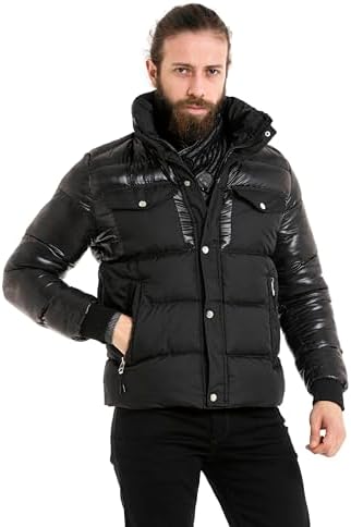 Cipo & Baxx Herren Mantel – Stylische Winterjacke mit warmem Innenfutter und abnehmbarer Kapuze für kalte Tage