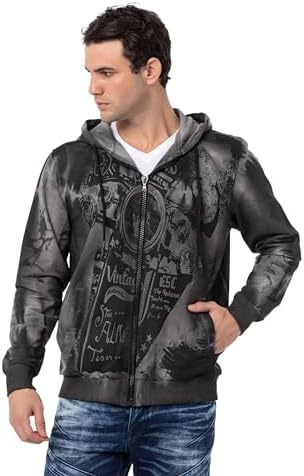 Cipo & Baxx Herren Sweatjacke Hoodie – Stylischer Pullover für Streetwear-Begeisterte mit Reißverschluss & Kapuze für Fr