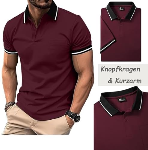 SwissWell 5er Pack Herren Polo T-Shirt Atmungsaktiv leicht Golfessen