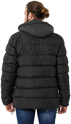 Cipo & Baxx Herren Mantel – Stylische Winterjacke mit warmem Innenfutter und abnehmbarer Kapuze für kalte Tage