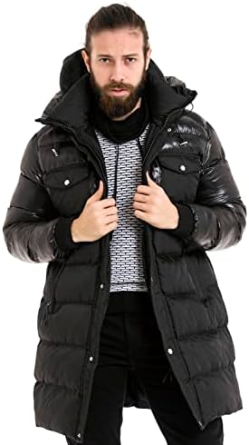 Cipo & Baxx Herren Mantel – Stylische Winterjacke mit warmem Innenfutter und abnehmbarer Kapuze für kalte Tage