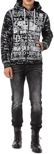 Cipo & Baxx Herren Sweatjacke Hoodie – Stylischer Pullover für Streetwear-Begeisterte mit Reißverschluss & Kapuze für Fr