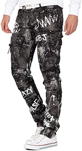 Cipo & Baxx Herren Jeans - Stylische Denim-Mode mit hohem Markanten_design | Regular & Slim Fit | Stonewashed Effect des