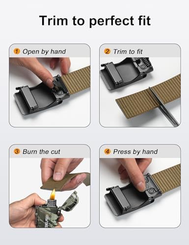 JUKMO Automatik Gürtel für Herren, robustes Nylon, 3,8cm Breite, praktische Ratsche-Funktion | JUKMO Herren Automatik G