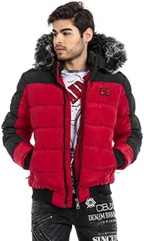 Stylische Winterjacke Herren Cipo & Baxx Series | Warme Winterjacke Herren Cipo & Baxx Series abnehmbarer Kapuze | Func