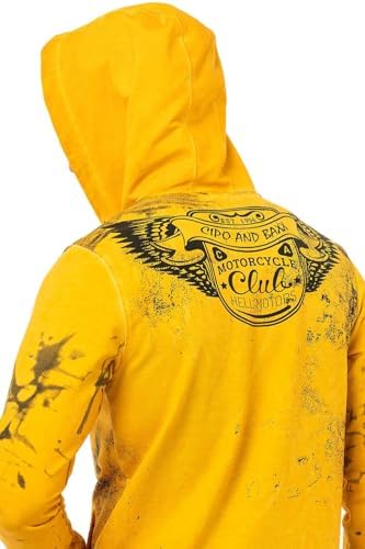 Cipo & Baxx Herren Sweatjacke Hoodie – Stylischer Pullover für Streetwear-Begeisterte mit Reißverschluss & Kapuze für Fr