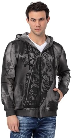 Cipo & Baxx Herren Sweatjacke Hoodie – Stylischer Pullover für Streetwear-Begeisterte mit Reißverschluss & Kapuze für Fr