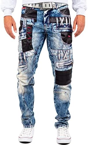 Cipo & Baxx Herren Jeans - Stylische Denim-Mode mit hohem Markanten_design | Regular & Slim Fit | Stonewashed Effect des
