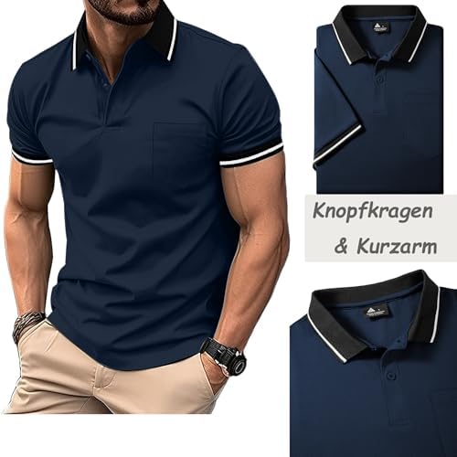 SwissWell 5er Pack Herren Polo T-Shirt Atmungsaktiv leicht Golfessen
