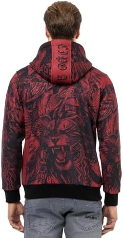 Cipo & Baxx Herren Sweatjacke Hoodie – Stylischer Pullover für Streetwear-Begeisterte mit Reißverschluss & Kapuze für Fr