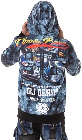Cipo & Baxx Herren Sweatjacke Hoodie – Stylischer Pullover für Streetwear-Begeisterte mit Reißverschluss & Kapuze für Fr