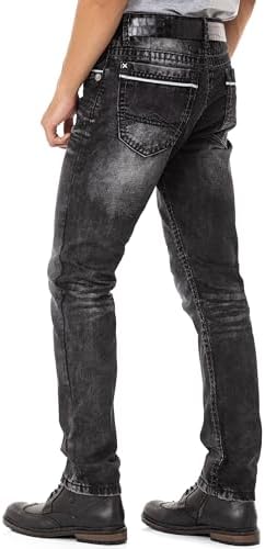 Cipo & Baxx Herren Jeans Hose Look Röhrenjeans Straight Fit Kontrastnähte Trendyhose | Cipo & Baxx Herren Jeans Hose Us