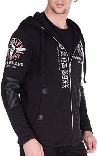Cipo & Baxx Herren Sweatjacke Hoodie – Stylischer Pullover für Streetwear-Begeisterte mit Reißverschluss & Kapuze für Fr