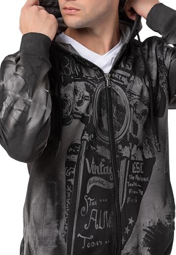 Cipo & Baxx Herren Sweatjacke Hoodie – Stylischer Pullover für Streetwear-Begeisterte mit Reißverschluss & Kapuze für Fr