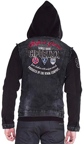 Cipo & Baxx Herren Hybrid-Denimjacke - Versatile Farben, Modisch und Komfortabel - für City und Outdoor - mit Knopf und