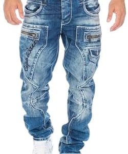 [Cipo & Baxx Label Herren Jeans Hose] + [Zipper, Stretch, Comfort] + [Junge Männer, Geschäftsleute, Freizeitjunkies] + [