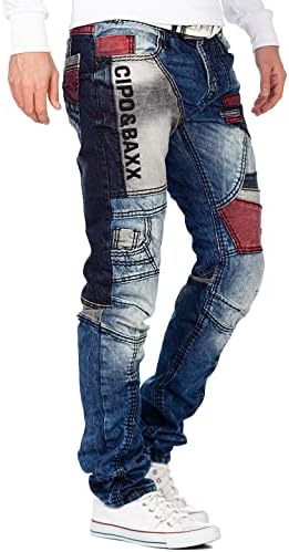 Cipo & Baxx Herren Jeans - Stylische Denim-Mode mit hohem Markanten_design | Regular & Slim Fit | Stonewashed Effect des