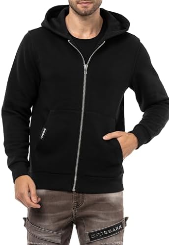 Cipo & Baxx Herren Sweatjacke Hoodie Serie - Stylischer Pullover im Modernen Casual Streetwear Stil für den Alltag, Frei