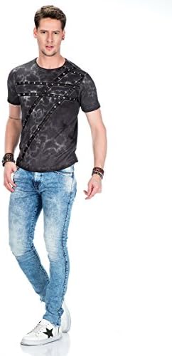 Cipo & Baxx Herren Jeans - Straight Fit mit modischen Waschungen, Nähten & Used-Look Details - Regular Denim - Trendige