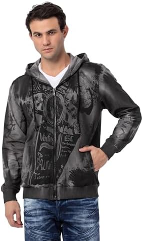 Cipo & Baxx Herren Sweatjacke Hoodie – Stylischer Pullover für Streetwear-Begeisterte mit Reißverschluss & Kapuze für Fr