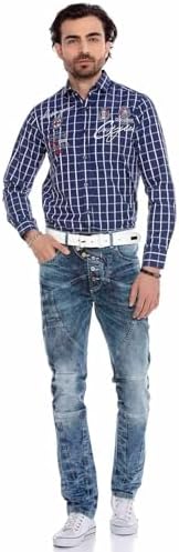 Cipo & Baxx Herren Jeans Hose Look Röhrenjeans Straight Fit Kontrastnähte Trendyhose | Cipo & Baxx Herren Jeans Hose Us