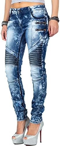 Cipo & Baxx Damen Jeans – Stylische Slim & Regular Fit Hosen mit Stretch & Used-Look | Bequeme Passform, modisches Desig