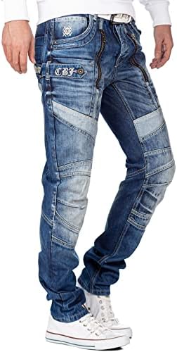 Cipo & Baxx Herren Jeans - Stylische Denim-Mode mit hohem Markantzen Detail | Regular & Slim Fit für Männer | Stonewashe