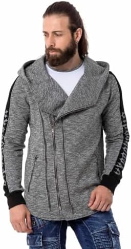 Cipo & Baxx Herren Sweatjacke Hoodie – Stylischer Pullover für Streetwear-Begeisterte mit Reißverschluss & Kapuze für Fr
