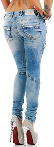 Cipo & Baxx Damen Jeans – Stylische Slim & Regular Fit Hosen mit Stretch & Used-Look | Bequeme Passform, modisches Desig