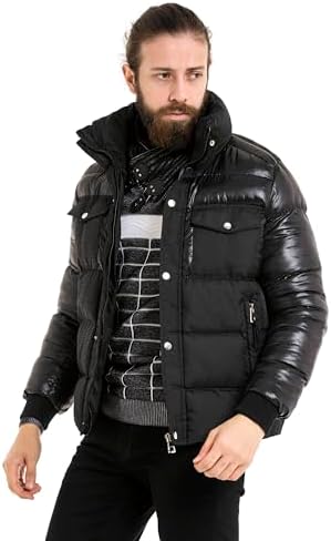 Cipo & Baxx Herren Mantel – Stylische Winterjacke mit warmem Innenfutter und abnehmbarer Kapuze für kalte Tage
