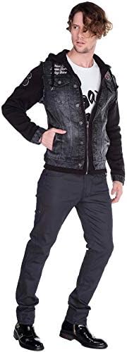 Cipo & Baxx Herren Hybrid-Denimjacke - Versatile Farben, Modisch und Komfortabel - für City und Outdoor - mit Knopf und