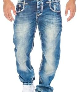 Cipo & Baxx Herren Jeans Hose mit robusten Nähten für aktive Männer | Cipo & Baxx Herren Jeans Hose mitStretch-Nähten f