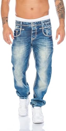 Cipo & Baxx Herren Jeans Hose mit robusten Nähten für aktive Männer | Cipo & Baxx Herren Jeans Hose mitStretch-Nähten f