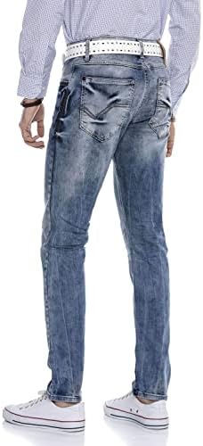 Cipo & Baxx Herren Jeans Hose Look Röhrenjeans Straight Fit Kontrastnähte Trendyhose | Cipo & Baxx Herren Jeans Hose Us